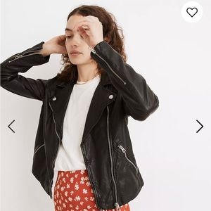 NWT Madewell Real Leather Washed Moto